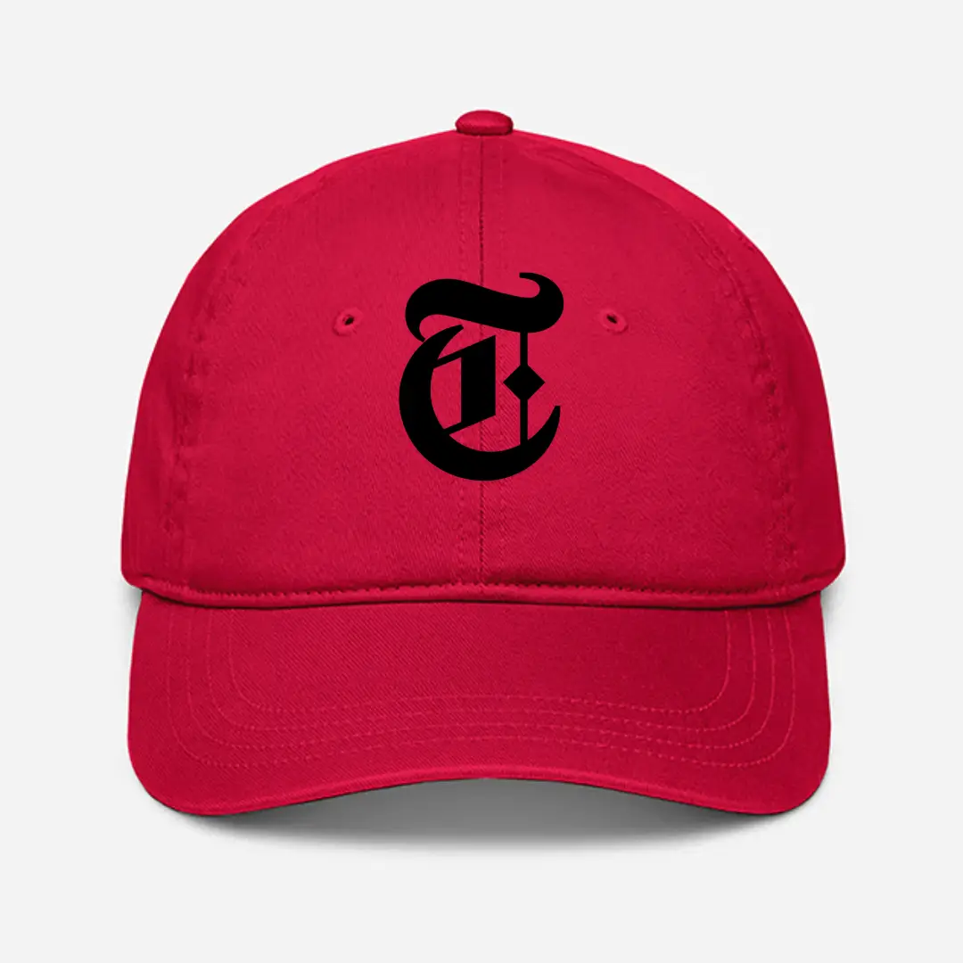 Alphabet T Embroidered Red Baseball Cap