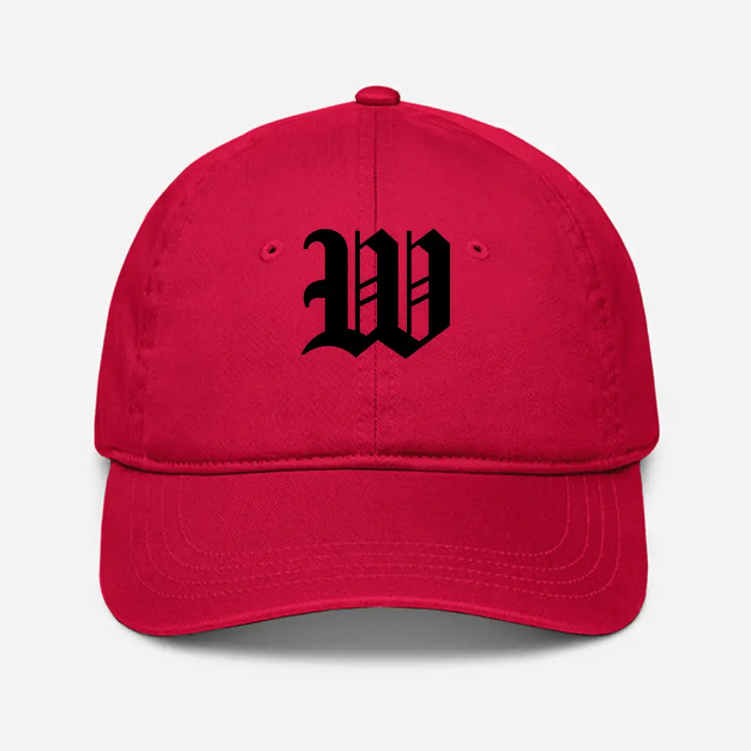 Alphabet W Embroidered Red Baseball Cap