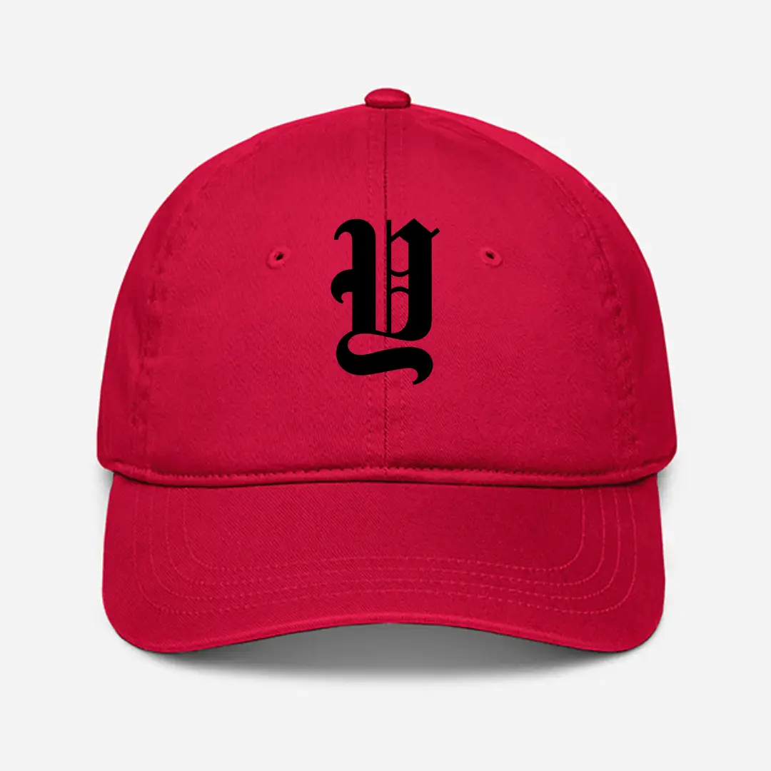 Alphabet Y Embroidered Red Baseball Cap