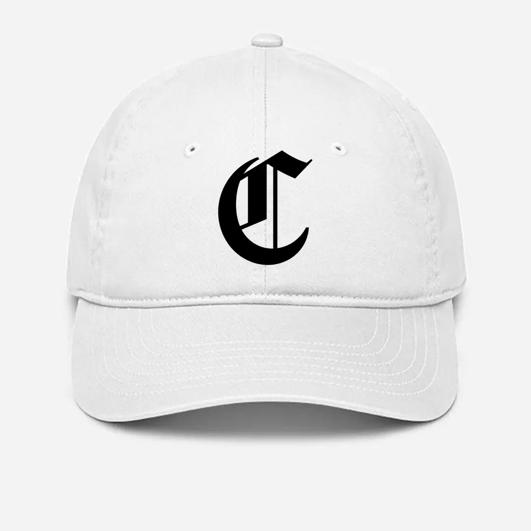 Alphabet C Embroidered White Baseball Cap