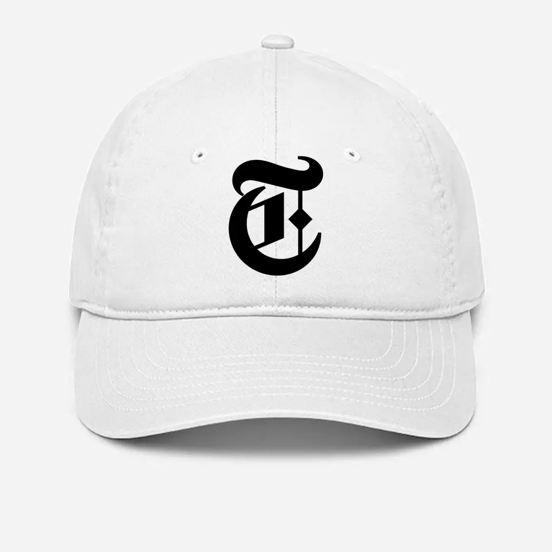 Alphabet T Embroidered White Baseball Cap