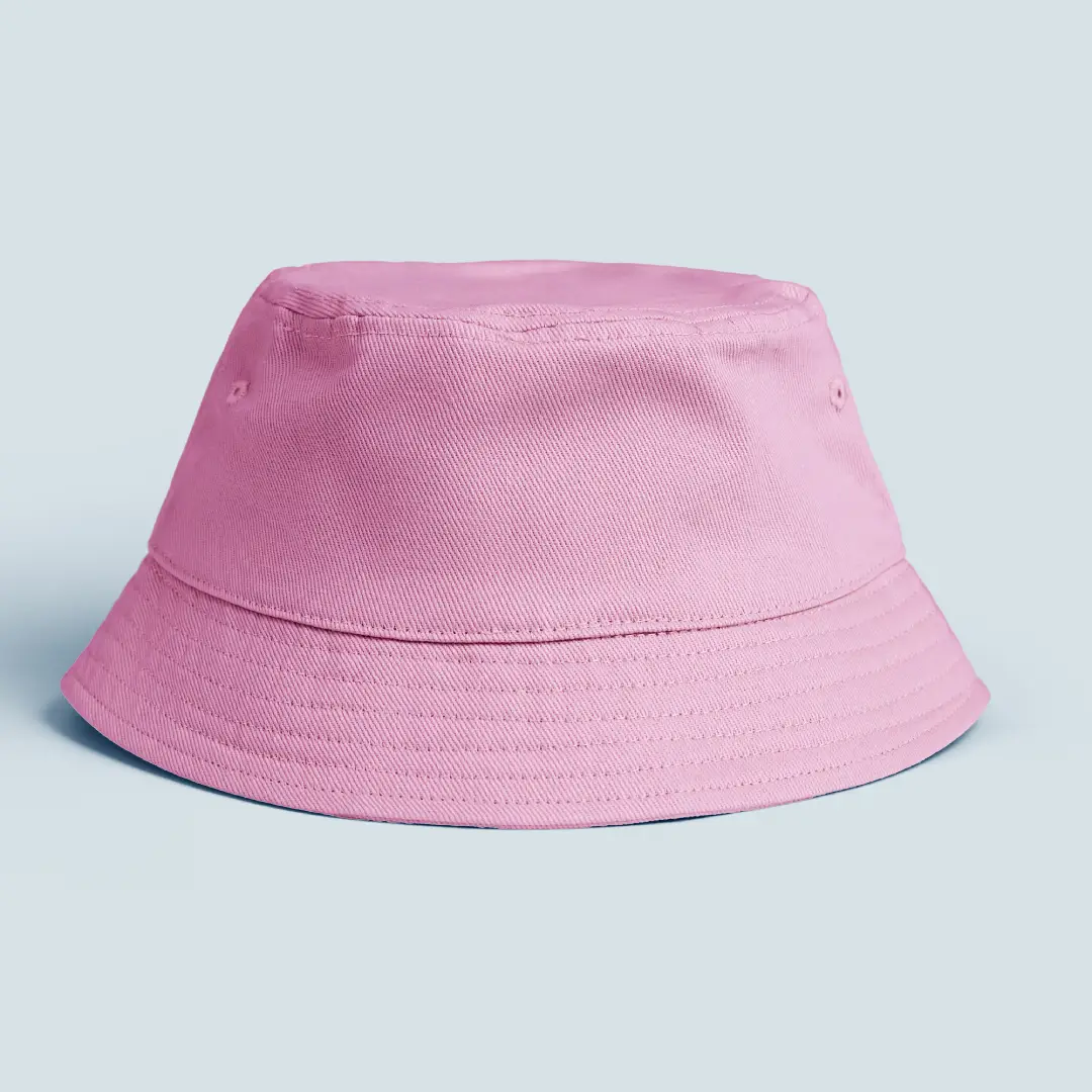 Plain Cotton Bucket Hat Light Baby Pink