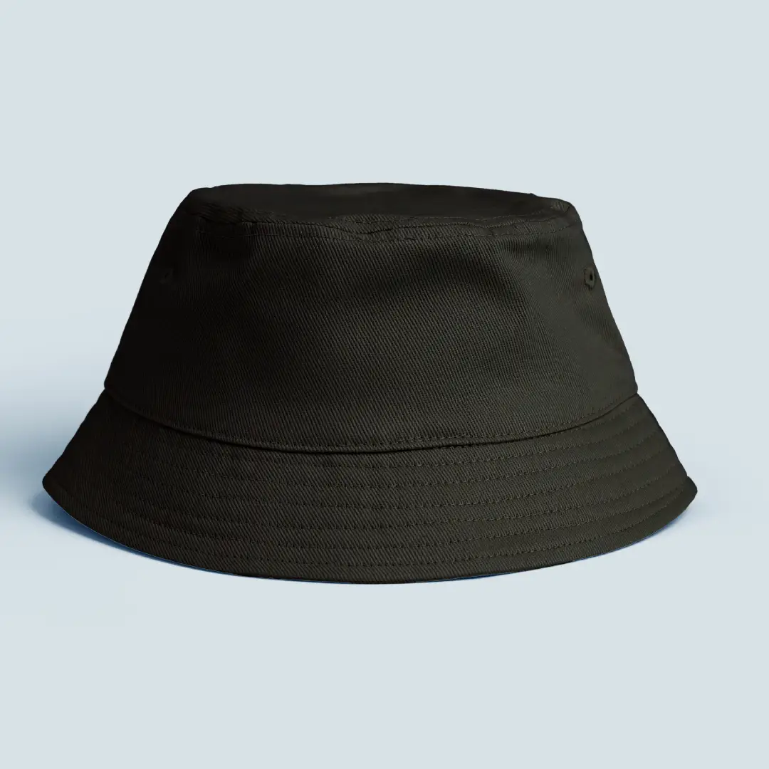 Plain Cotton Soft Fabric Bucket Hat Black