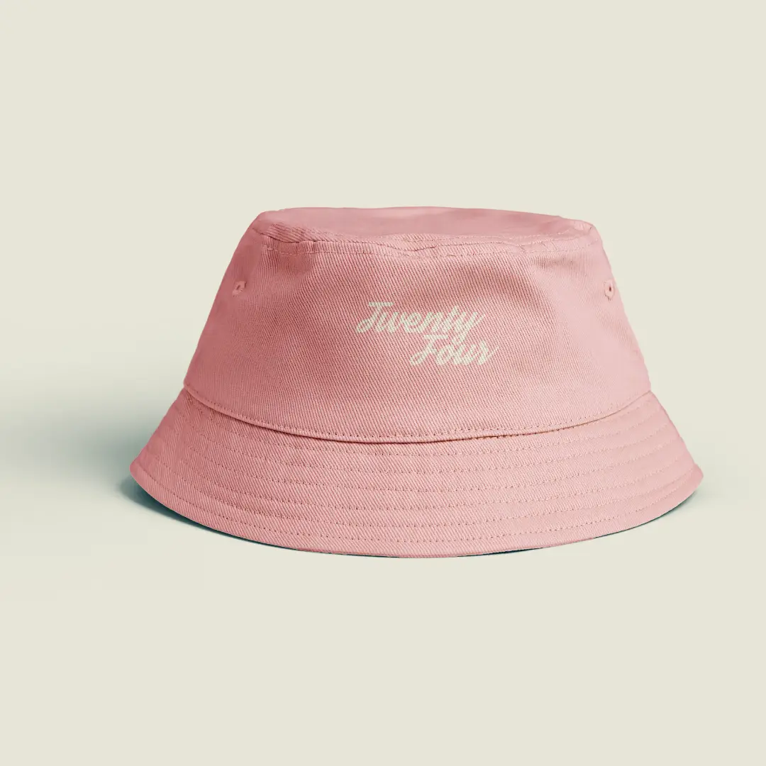 Twenty Four Printed Bucket Hat Light Baby Pink