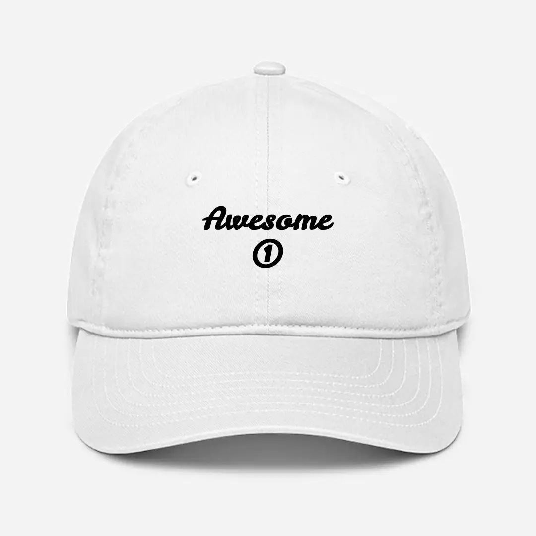 Awesome One Cotton White Baseball Cap