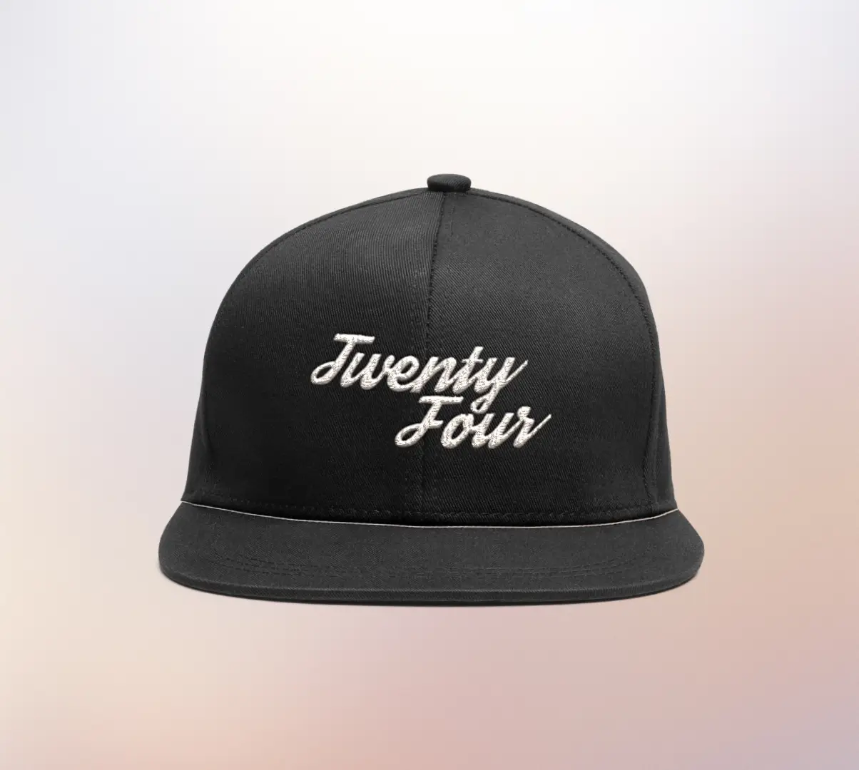 Twenty Four Embroidered Snapback Cap Black - Image 2
