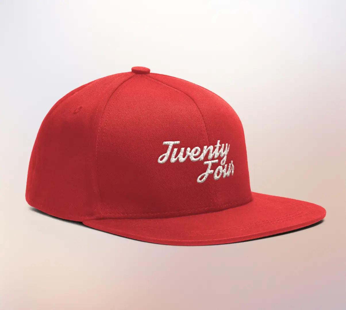 Twenty Four Embroidered Snapback Cap Red