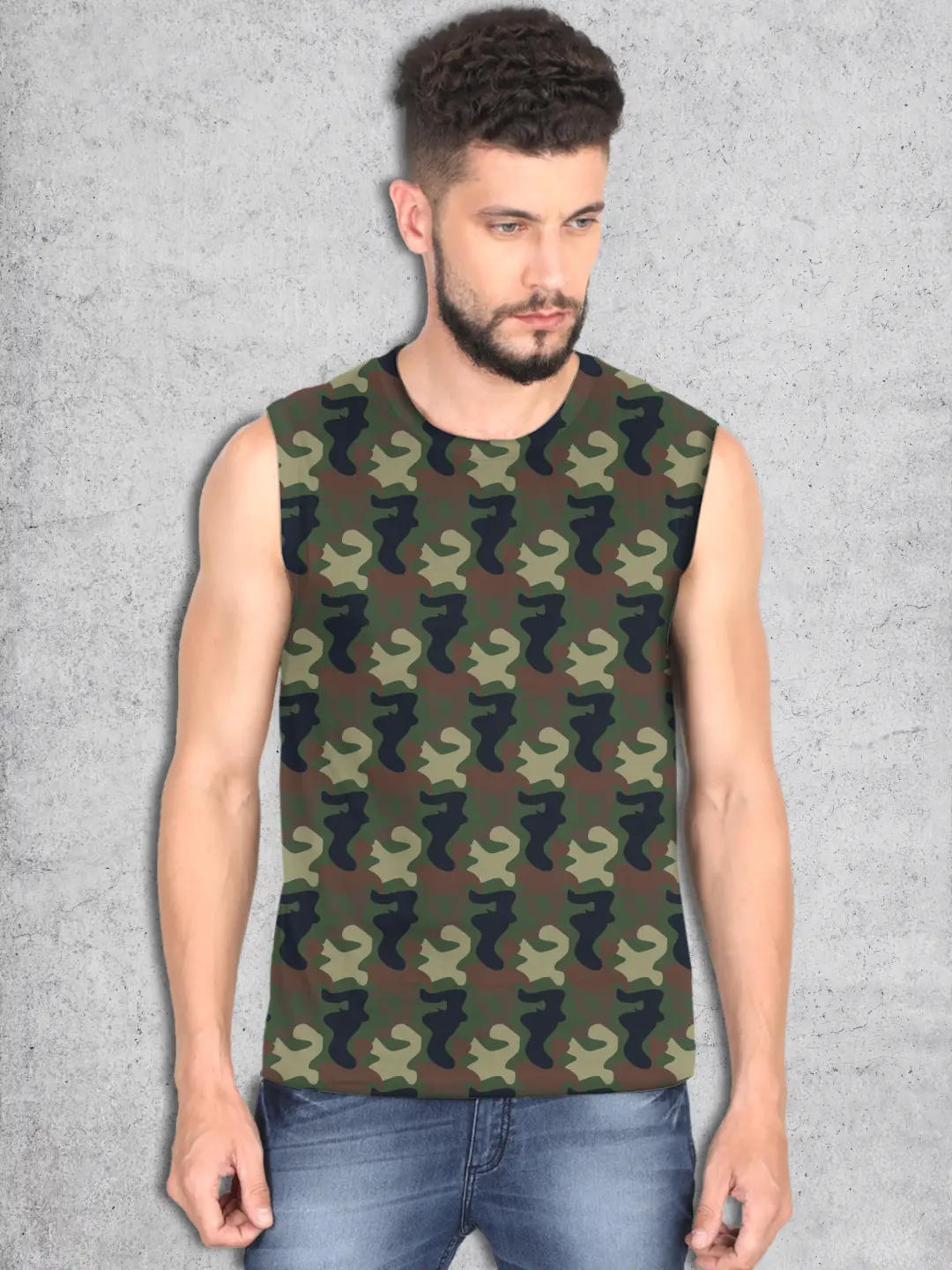 Green Camouflage  Sleevless Vests