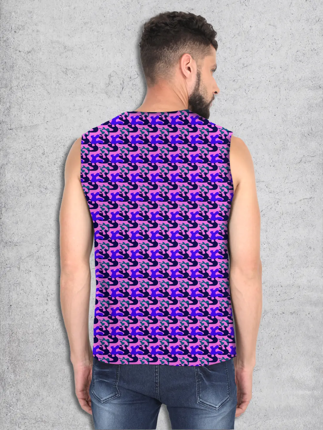 Stylish Purple Pink Camouflage Sleevless Vests - Image 2