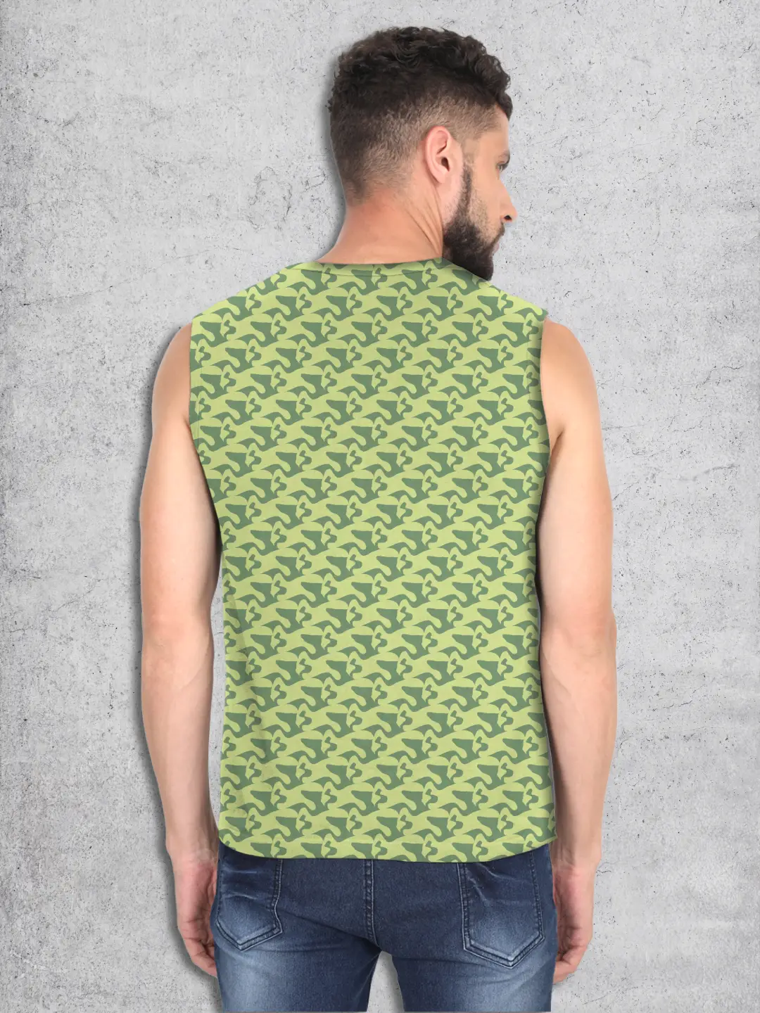 Lime Green CamouflageSleevless Vests - Image 2