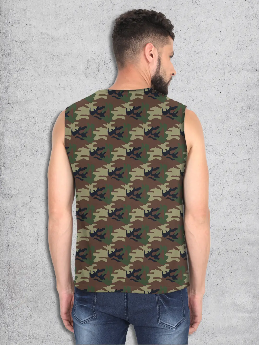 Men Regular Fit Camouflage Sleevless Vests - Image 2