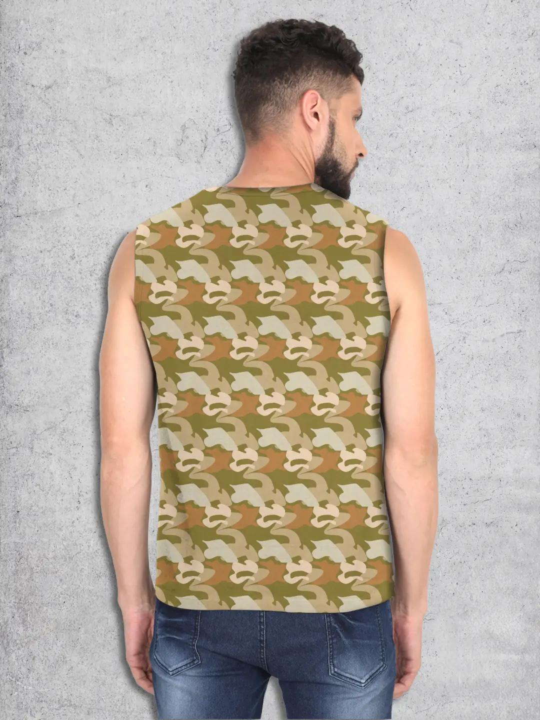 Dessert Yellow Camouflage Sleevless Vests - Image 2