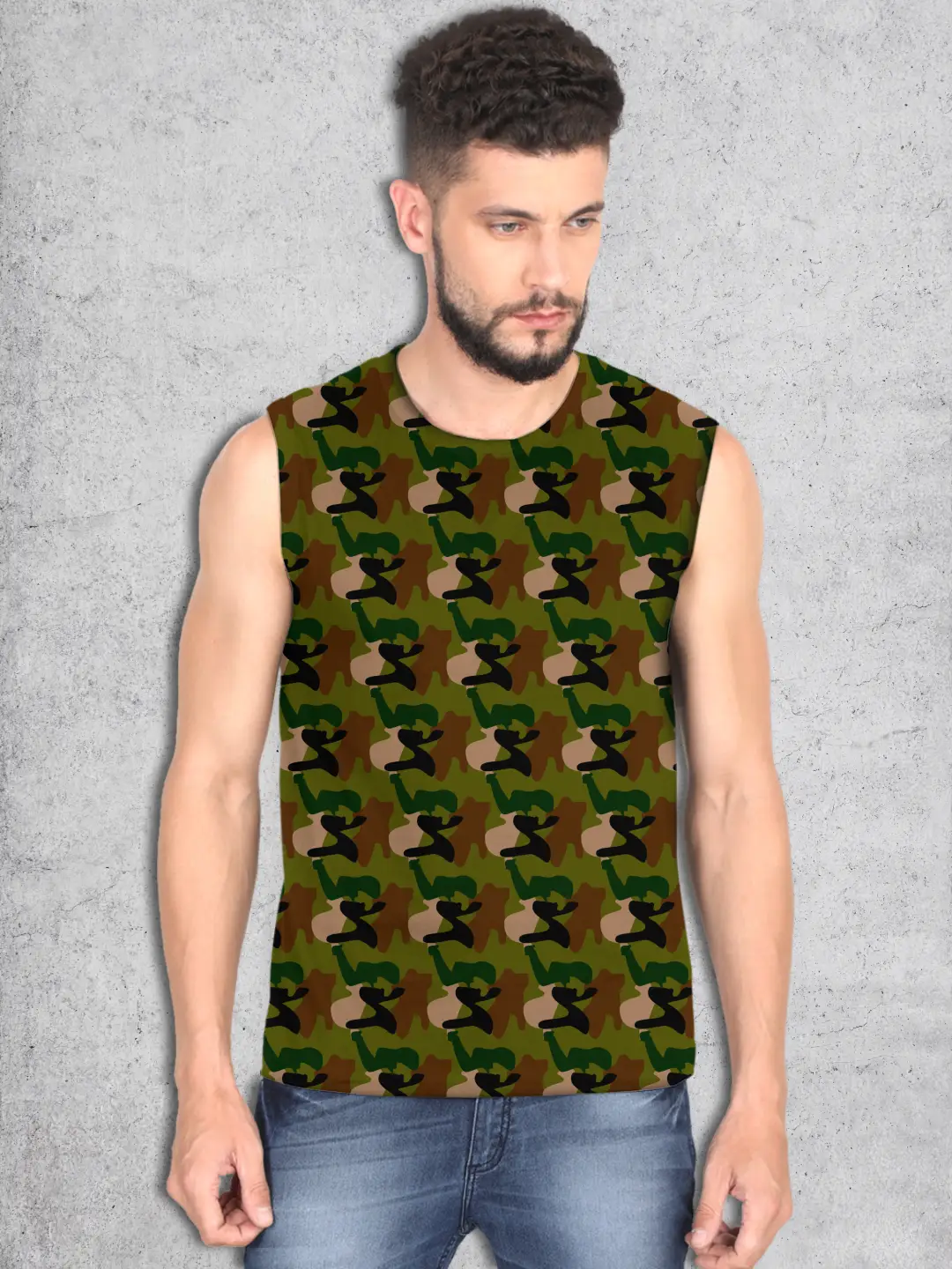 Wacky Camo Sleevless Vests