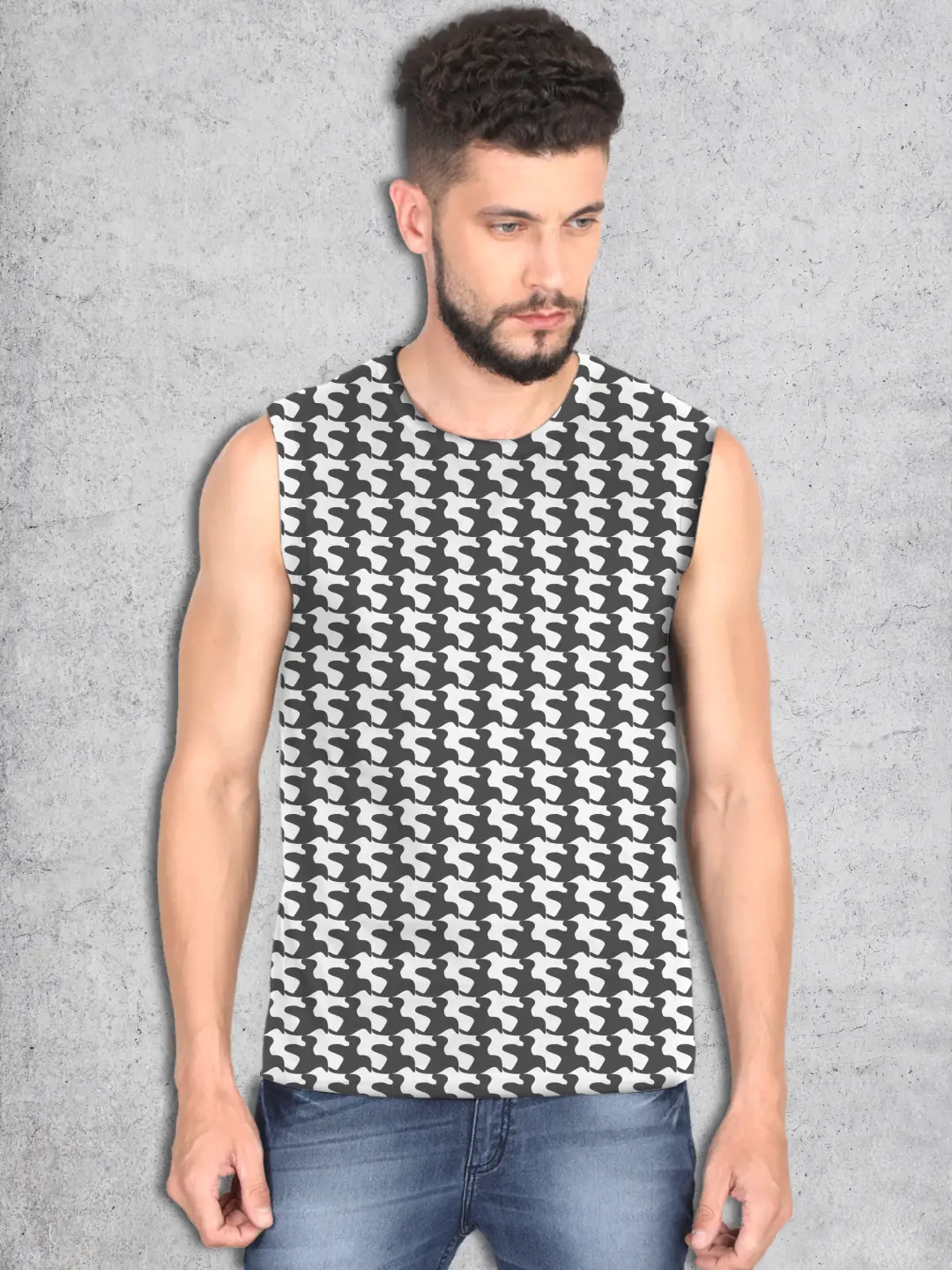 Grey Camouflage Sleevless Vests