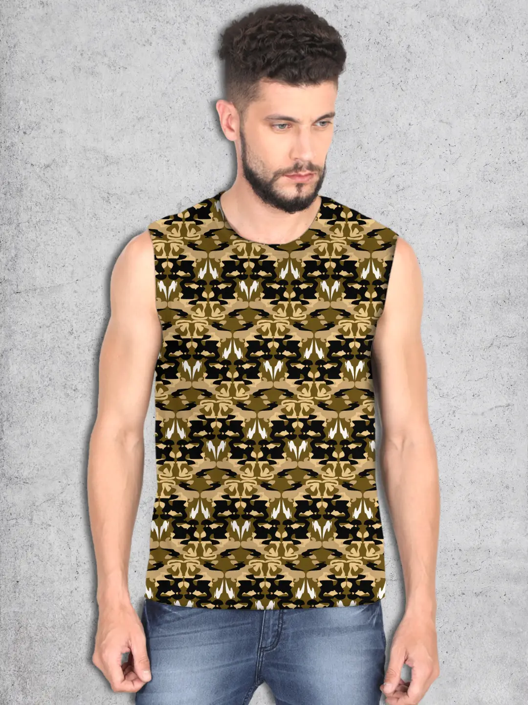 Camo Design Printed Sleevless Vests