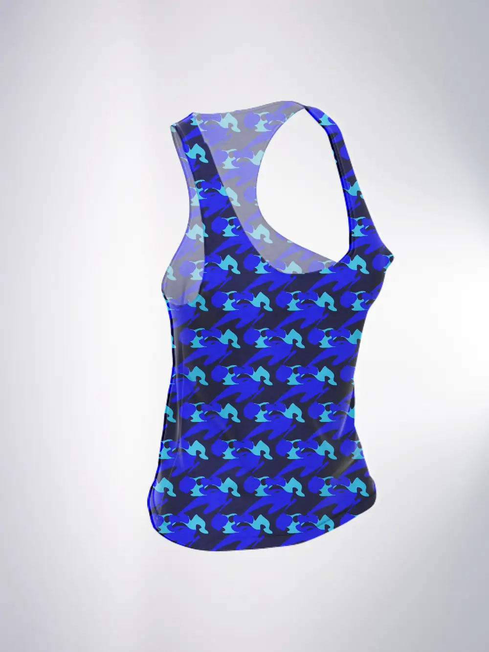 Blue Camouflage Women Tank Top - Image 2