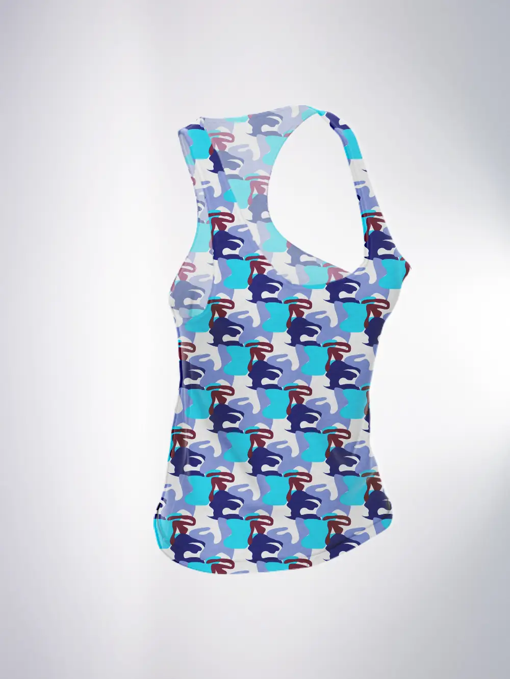 Blue Camouflage Women Tank Top - Image 2