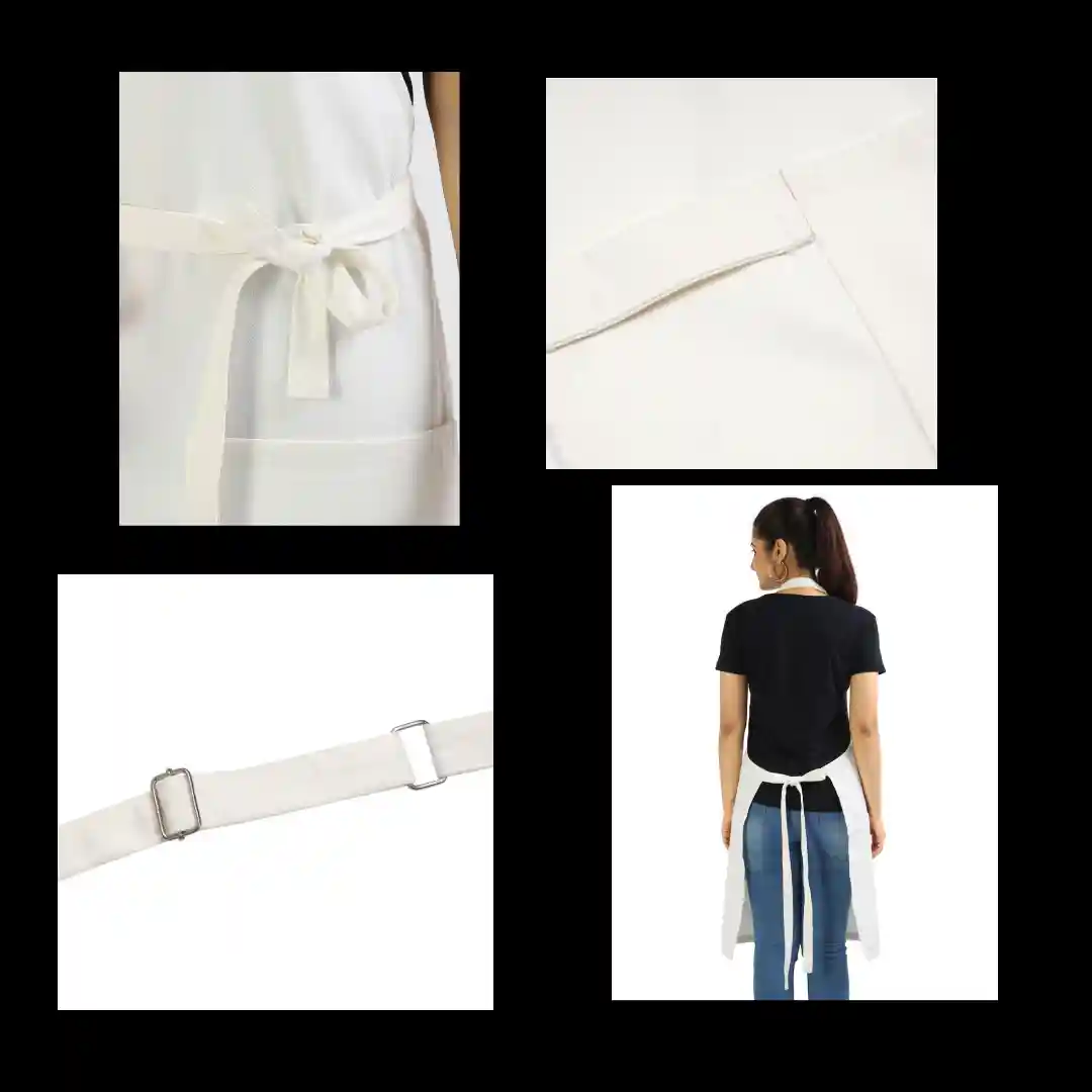 Z Alphabet Cotton White Apron - Image 3