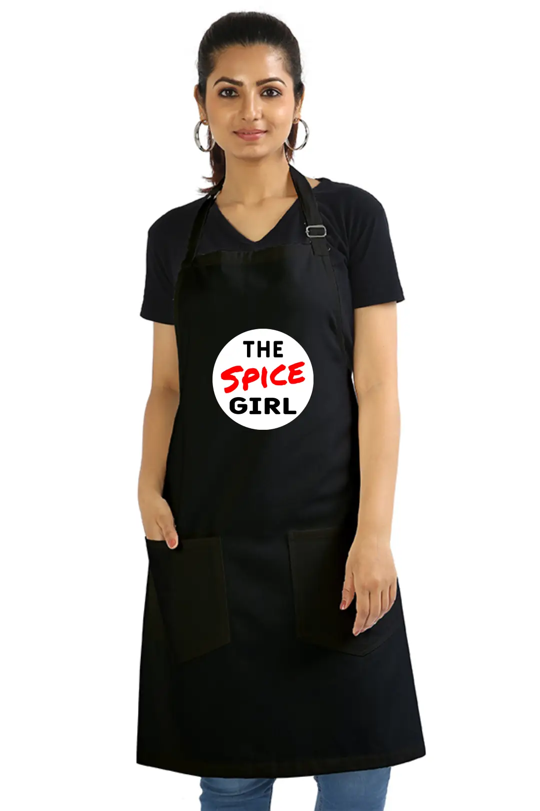 Black Color The Spice Girl Cotton Apron