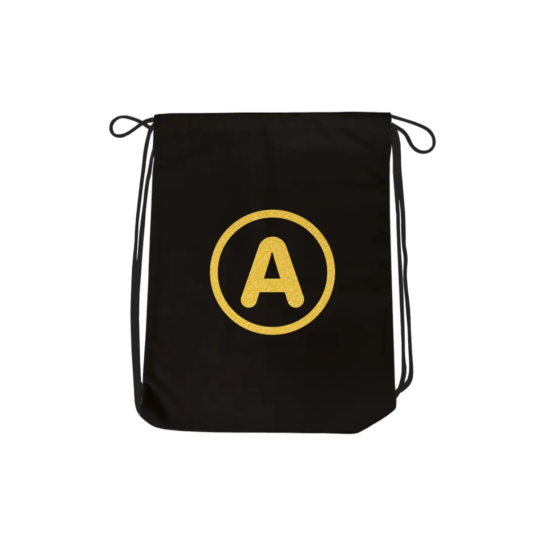 A Alphabet Reflective Shiny Print Cotton Drawstring Bag - Image 2