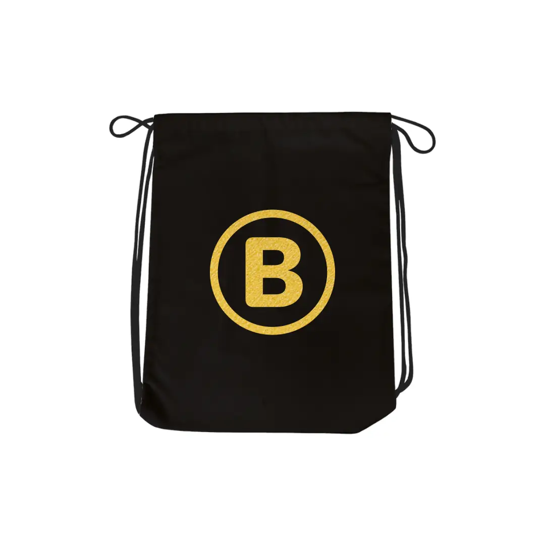 B Alphabet Reflective Shiny Print Cotton Drawstring Bag - Image 2