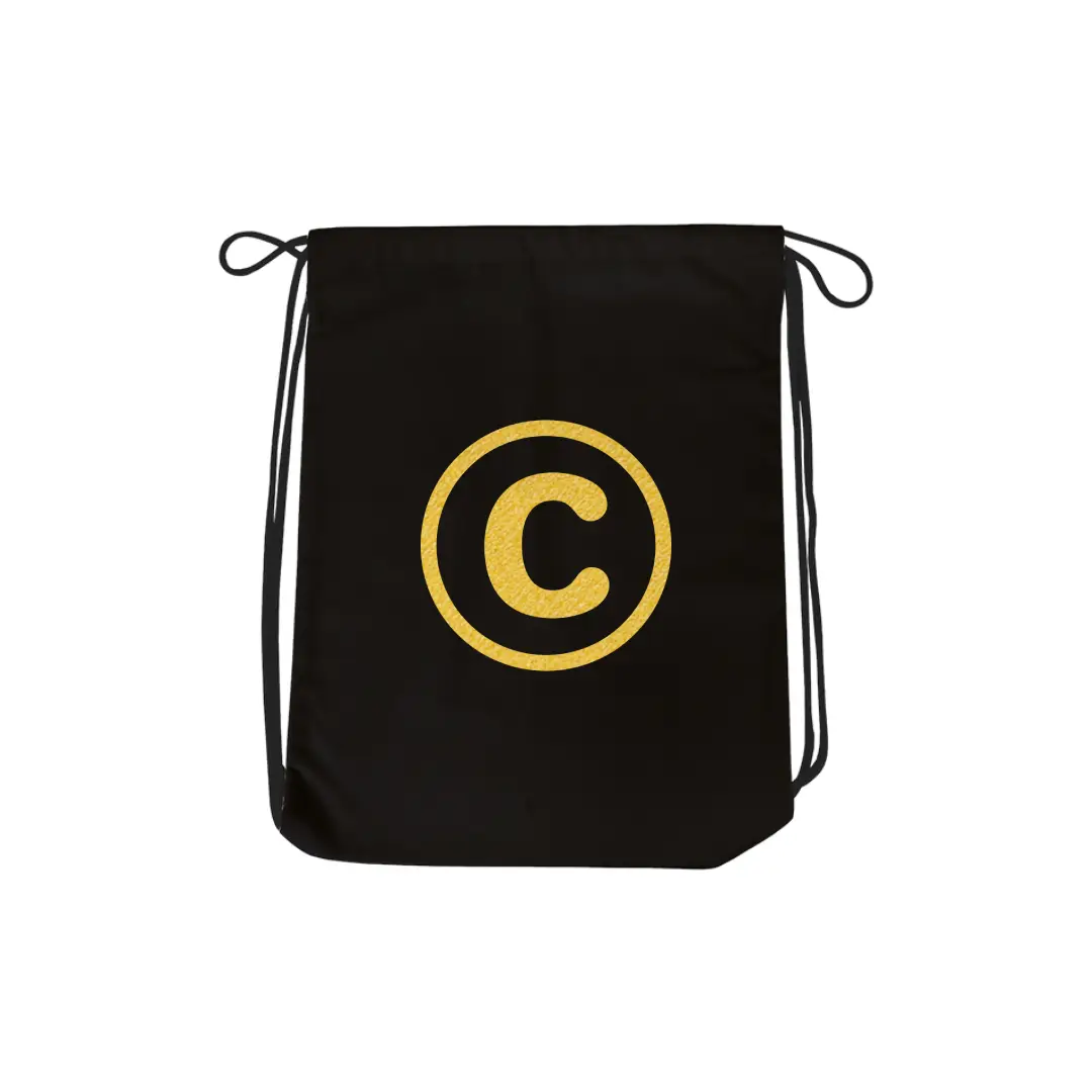 C Alphabet Reflective Shiny Print Cotton Drawstring Bag - Image 2