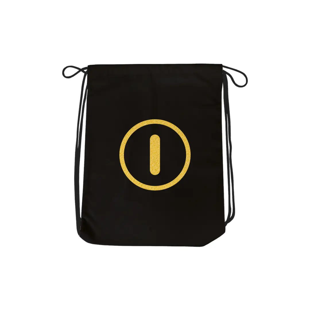 I Alphabet Reflective Shiny Print Cotton Drawstring Bag - Image 3