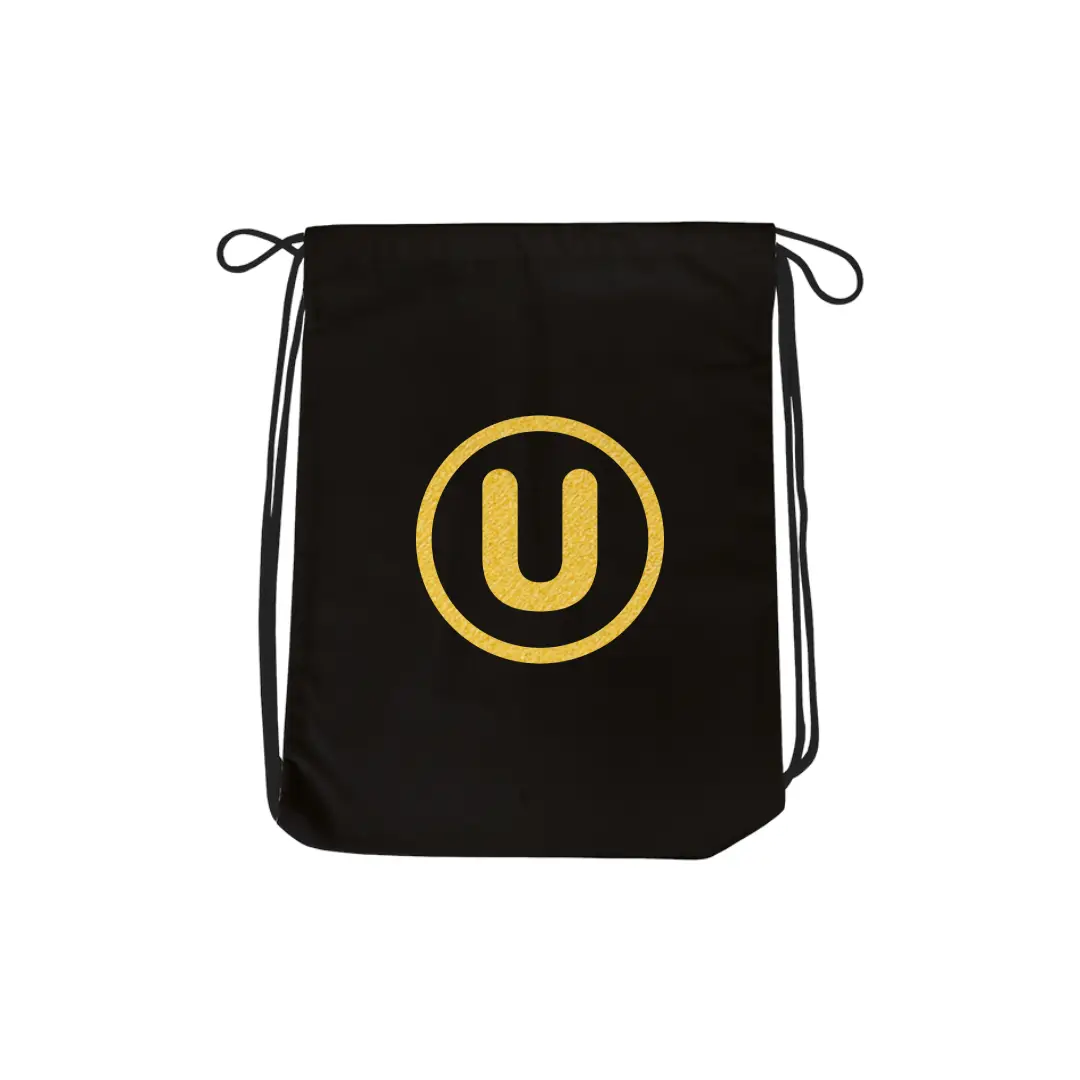 U Alphabet Reflective Shiny Print Cotton Drawstring Bag - Image 2