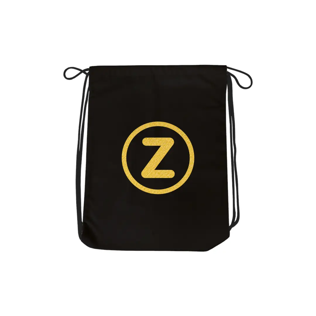 Z Alphabet Reflective Shiny Print Cotton Drawstring Bag - Image 3
