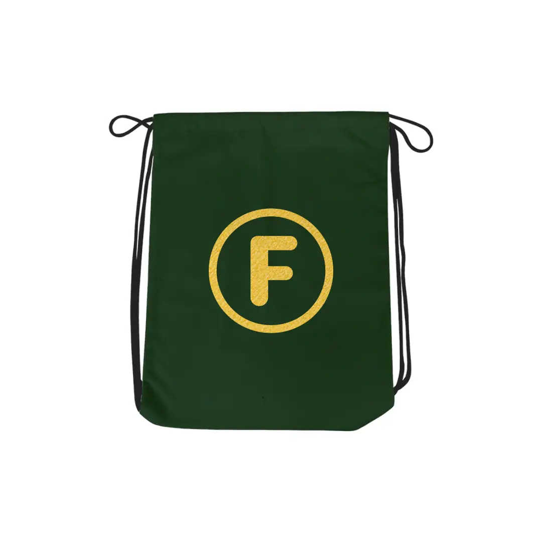F Alphabet Reflective Shiny Print Cotton Drawstring Bag - Image 5