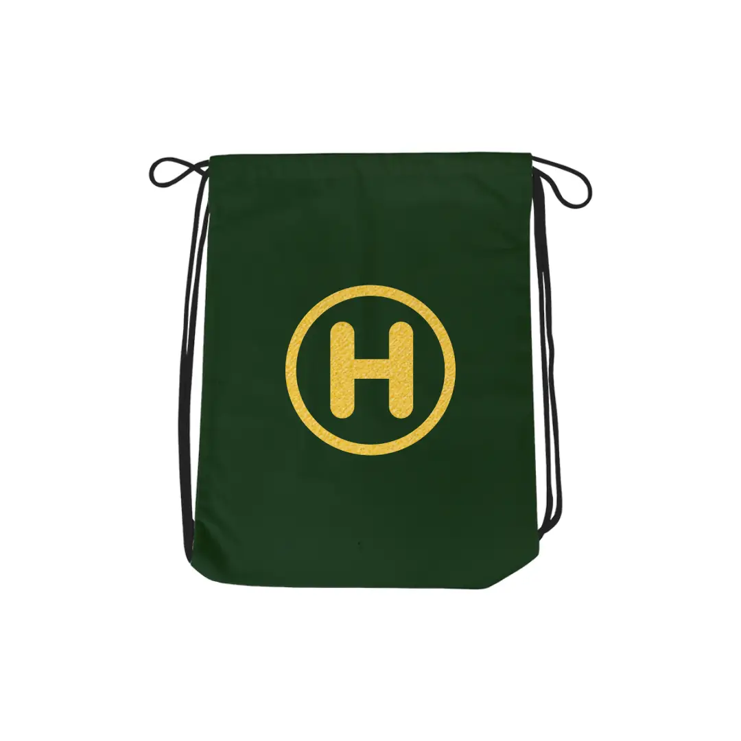 H Alphabet Reflective Shiny Print Cotton Drawstring Bag - Image 5