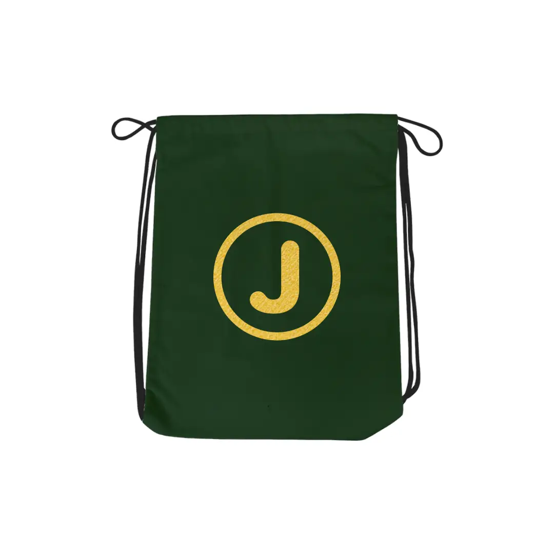 J Alphabet Reflective Shiny Print Cotton Drawstring Bag - Image 4