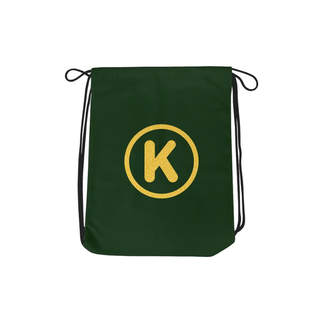 K Alphabet Reflective Shiny Print Cotton Drawstring Bag - Image 4