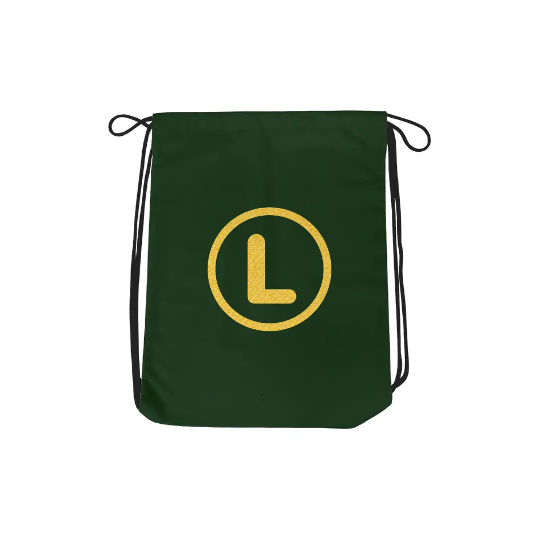 L Alphabet Reflective Shiny Print Cotton Drawstring Bag - Image 5