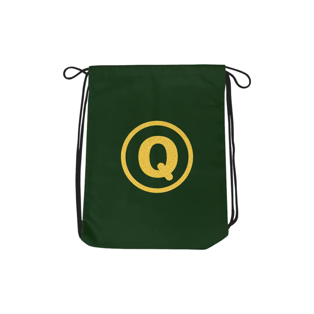 Q Alphabet Reflective Shiny Print Cotton Drawstring Bag - Image 4