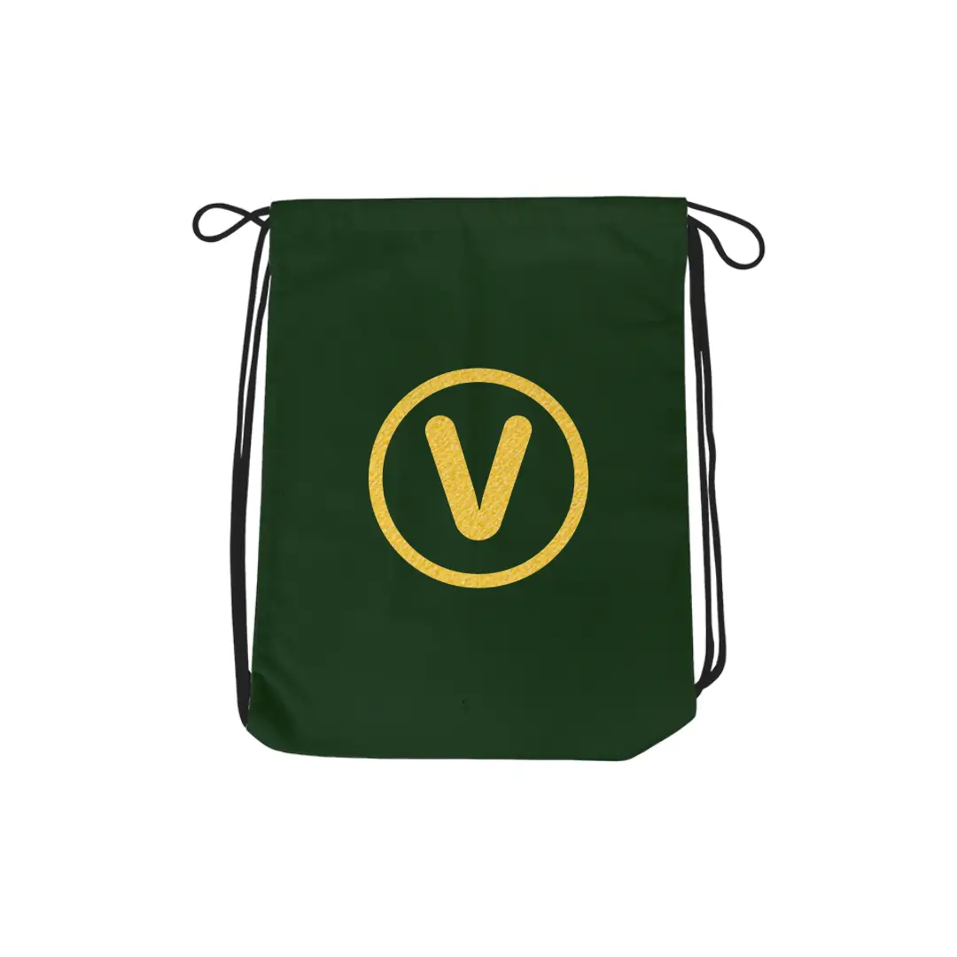 V Alphabet Reflective Shiny Print Cotton Drawstring Bag - Image 5