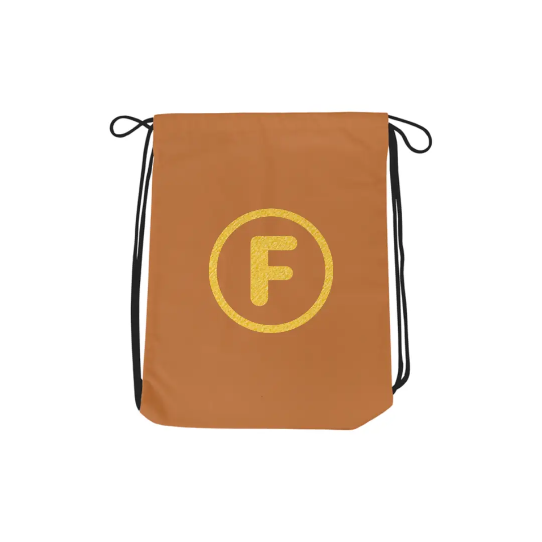 F Alphabet Reflective Shiny Print Cotton Drawstring Bag - Image 7