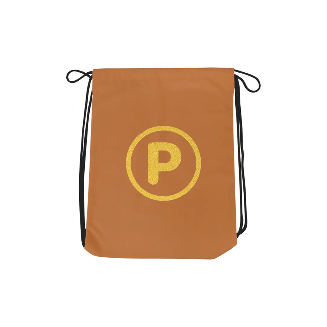 P Alphabet Reflective Shiny Print Cotton Drawstring Bag - Image 7