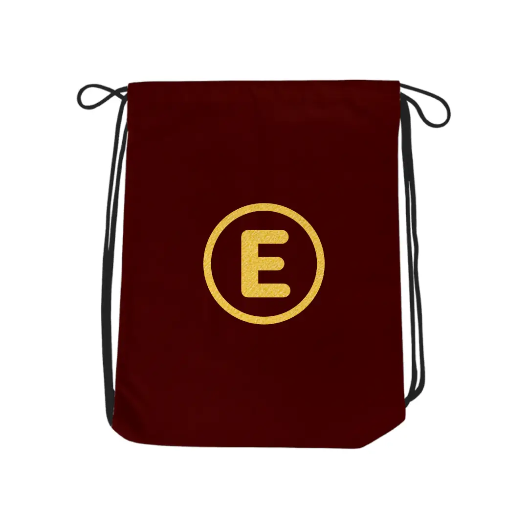 E Alphabet Reflective Shiny Print Cotton Drawstring Bag - Image 6