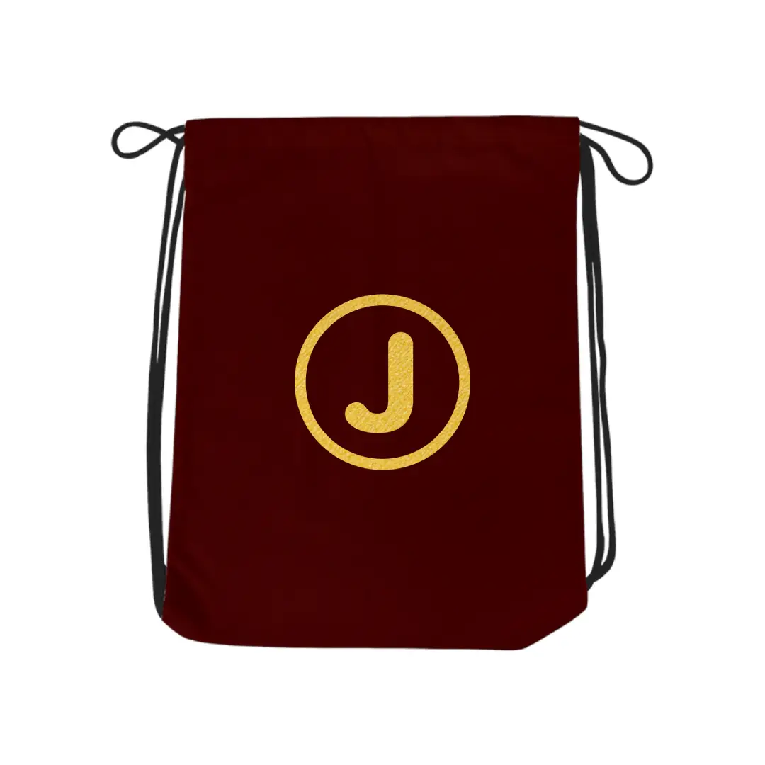 J Alphabet Reflective Shiny Print Cotton Drawstring Bag - Image 6