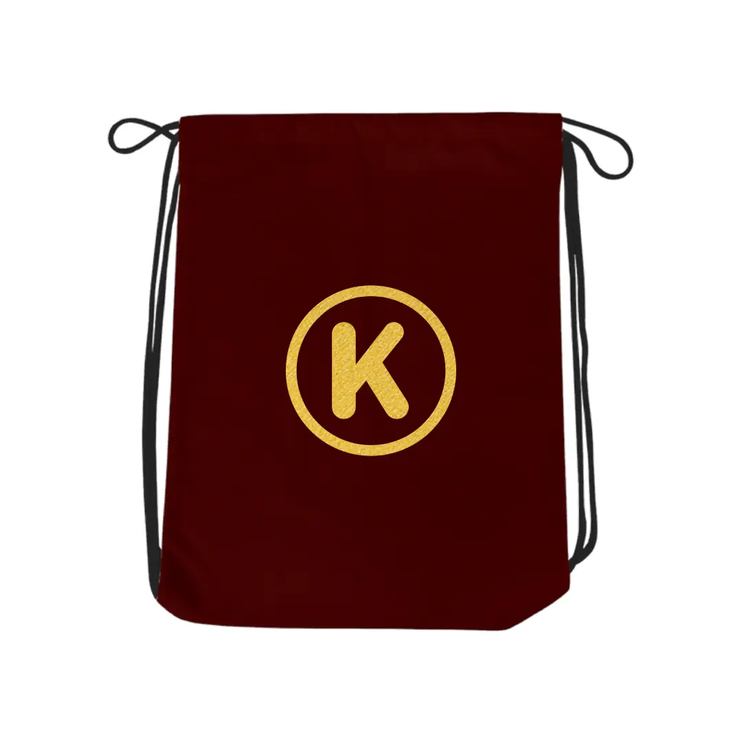 K Alphabet Reflective Shiny Print Cotton Drawstring Bag - Image 6
