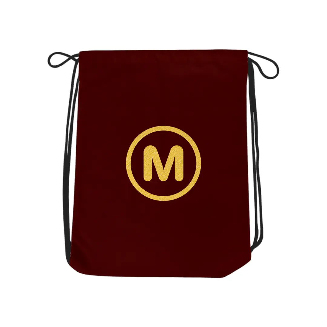 M Alphabet Reflective Shiny Print Cotton Drawstring Bag - Image 6