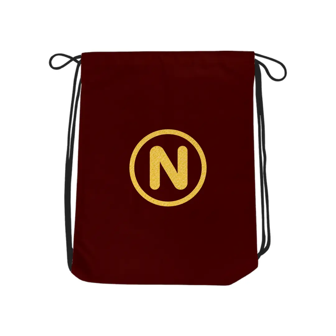 N Alphabet Reflective Shiny Print Cotton Drawstring Bag - Image 6