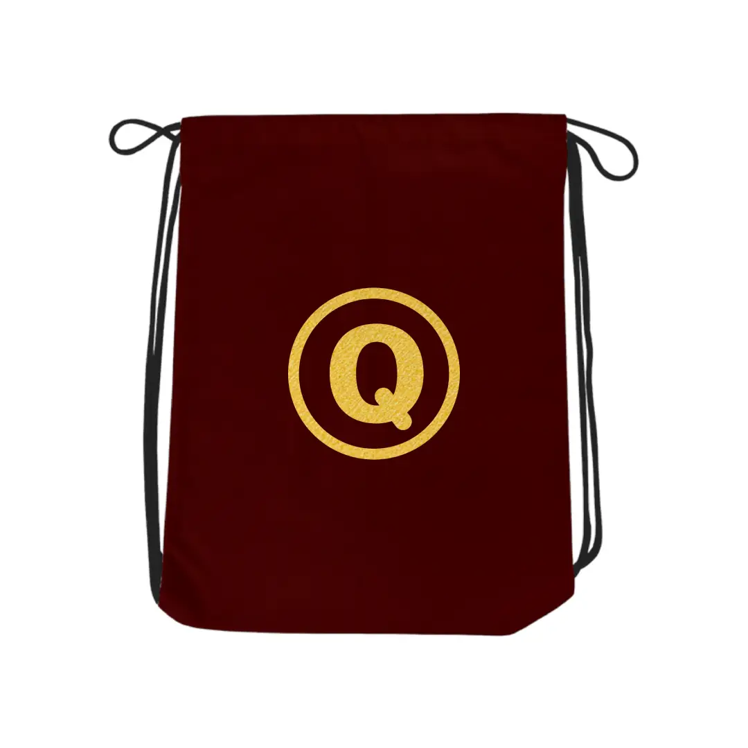 Q Alphabet Reflective Shiny Print Cotton Drawstring Bag - Image 6