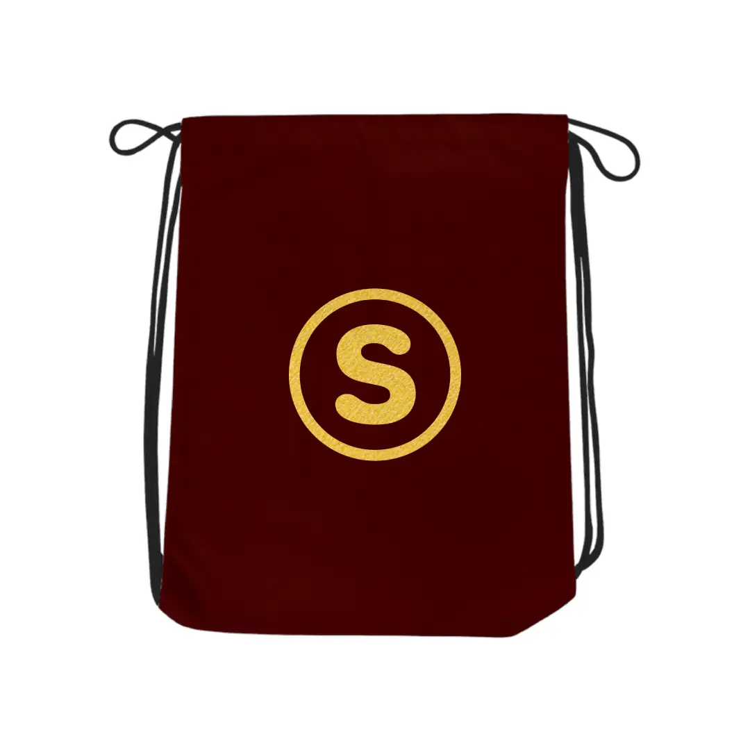 S Alphabet Reflective Shiny Print Cotton Drawstring Bag - Image 6