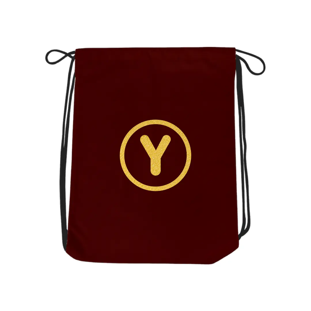 Y Alphabet Reflective Shiny Print Cotton Drawstring Bag - Image 6