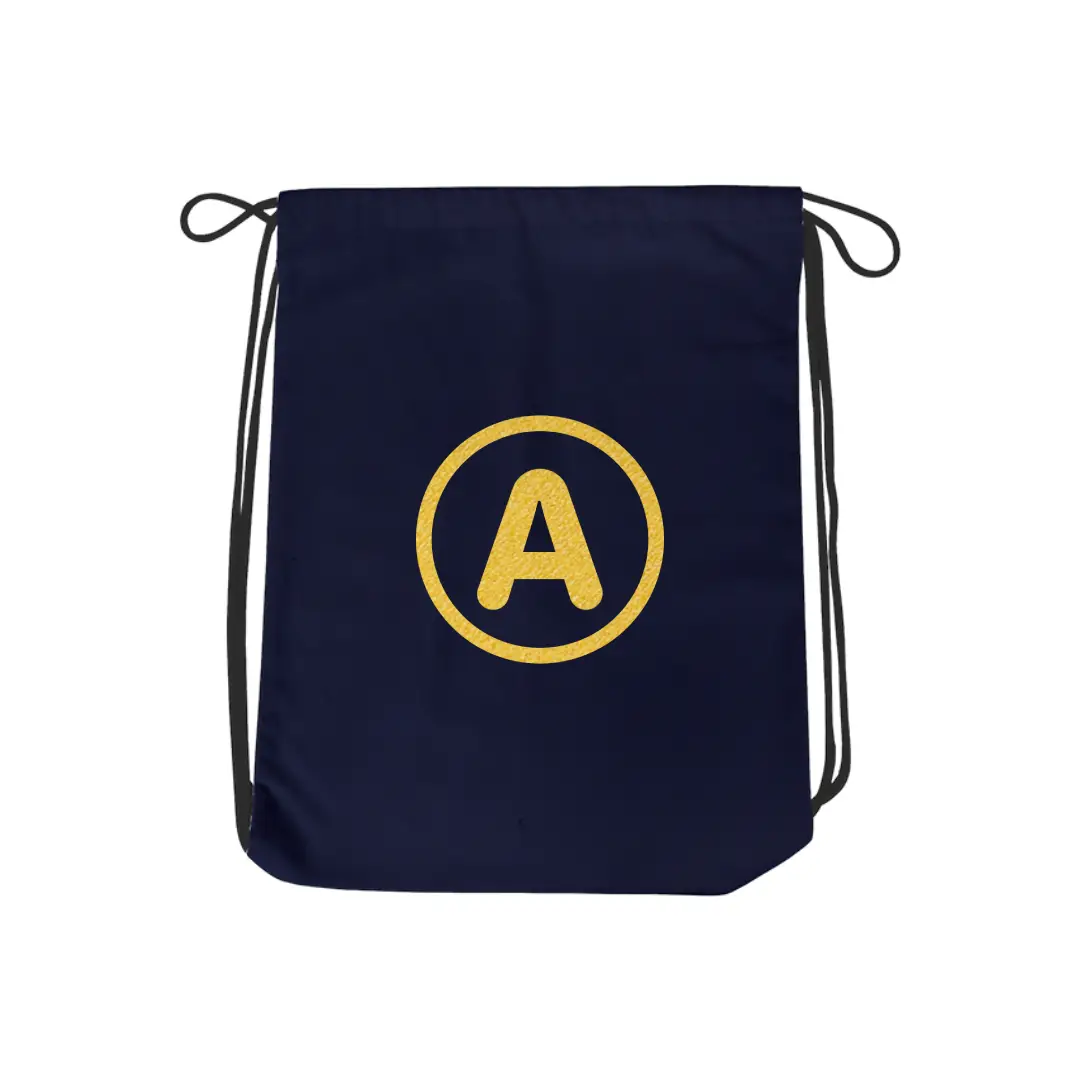 A Alphabet Reflective Shiny Print Cotton Drawstring Bag - Image 3