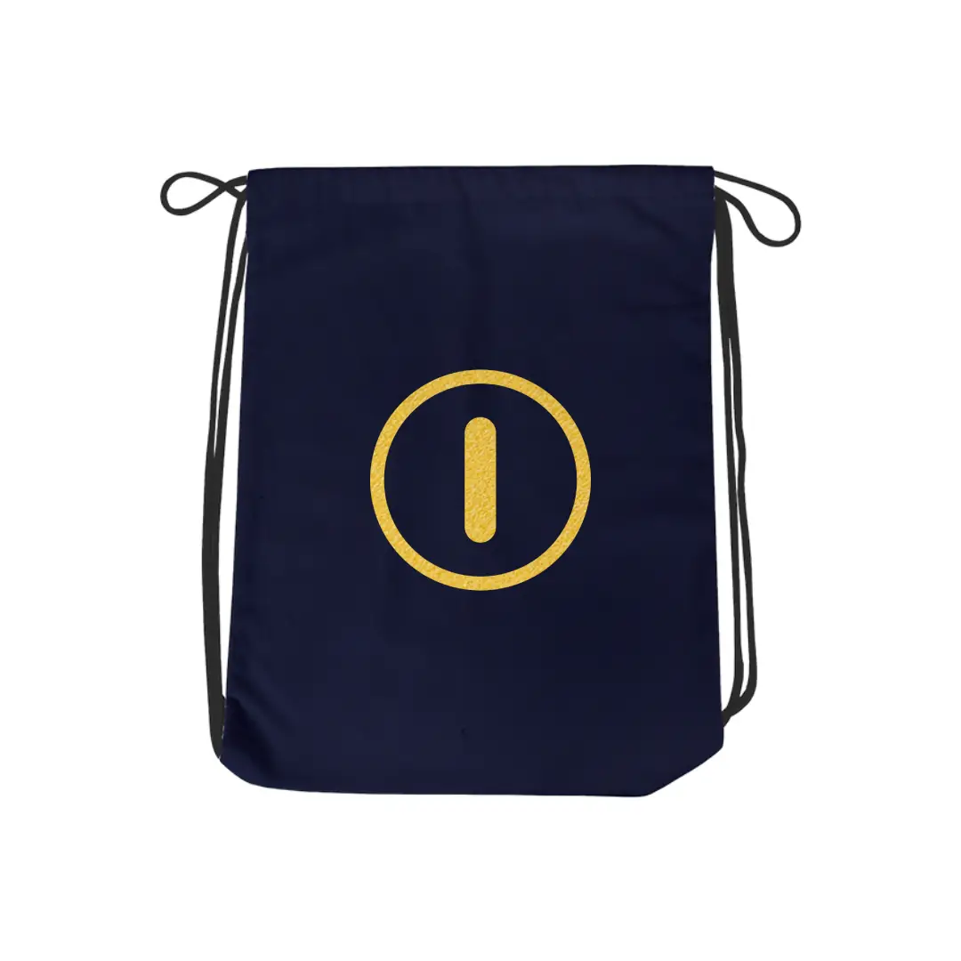 I Alphabet Reflective Shiny Print Cotton Drawstring Bag