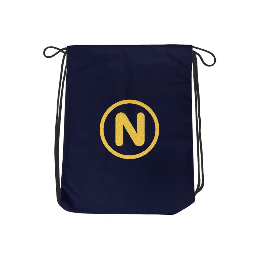 N Alphabet Reflective Shiny Print Cotton Drawstring Bag - Image 4