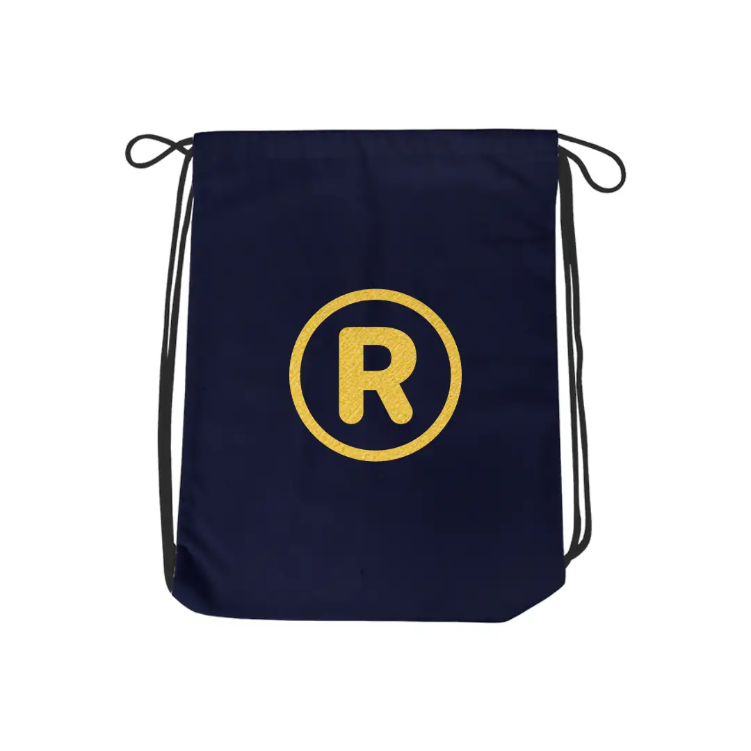 R Alphabet Reflective Shiny Print Cotton Drawstring Bag - Image 4